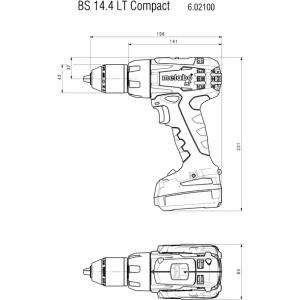 Аккумуляторная дрель-винтоверт 14,4 В, BS 14,4 LT, METABO, 602100500