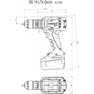 Аккумуляторный винтоверт 18 В, BS 18 LTX Quick, METABO, 602193500
