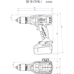Аккумуляторный ударный винтоверт SB 18 LTX BL I, 120 Нм, 2 х 5,2 Ач, кейс, METABO, 602352650