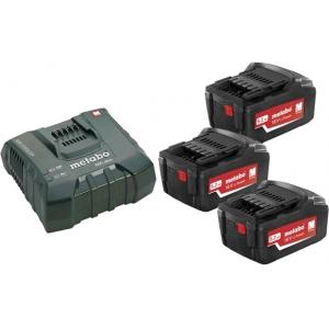 Аккумуляторы 3 шт 18 В и зарядное устройство ASC ULTRA Basic-Set 5.2, METABO, 685061000
