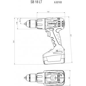 Аккумуляторный ударный винтоверт 18 В, SB 18 LT, METABO, 602103500