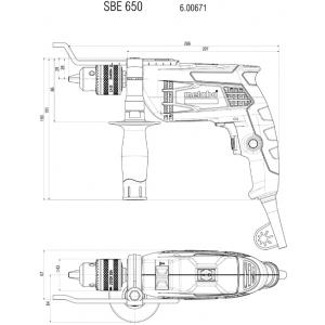 Дрель ударная SBE 650, METABO, 600671850