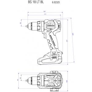 Аккумуляторный винтоверт BS 18 LT BL , 60 Нм, METABO, 602325840