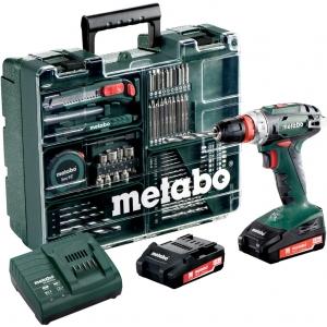 Аккумуляторный винтоверт BS 18 Quick с набором, 2 х 2,0 Ач, METABO, 602217880