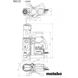 Дрель на магнитной стойке MAG 50, 1,2 кВт, METABO, 600636500