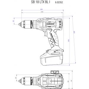 Аккумуляторный ударный винтоверт SB 18 LTX BL I, без аккумулятора и зарядного устройства, METABO, 602352890