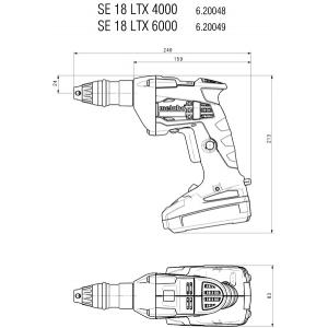 Аккумуляторный винтоверт SE 18 LTX 4000, 7 Нм, 4000 об/мин, METABO, 620048510