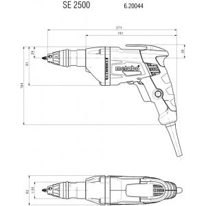 Винтоверт SE 2500, 600 Вт, 11 Нм, 2500 об/мин, METABO, 620044000