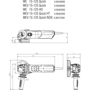 Угловая шлифмашина WEV 15-125 Quick, METABO, 600468500